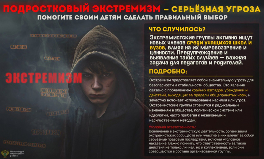 Подростковый экстремизм - серьёзная угроза 